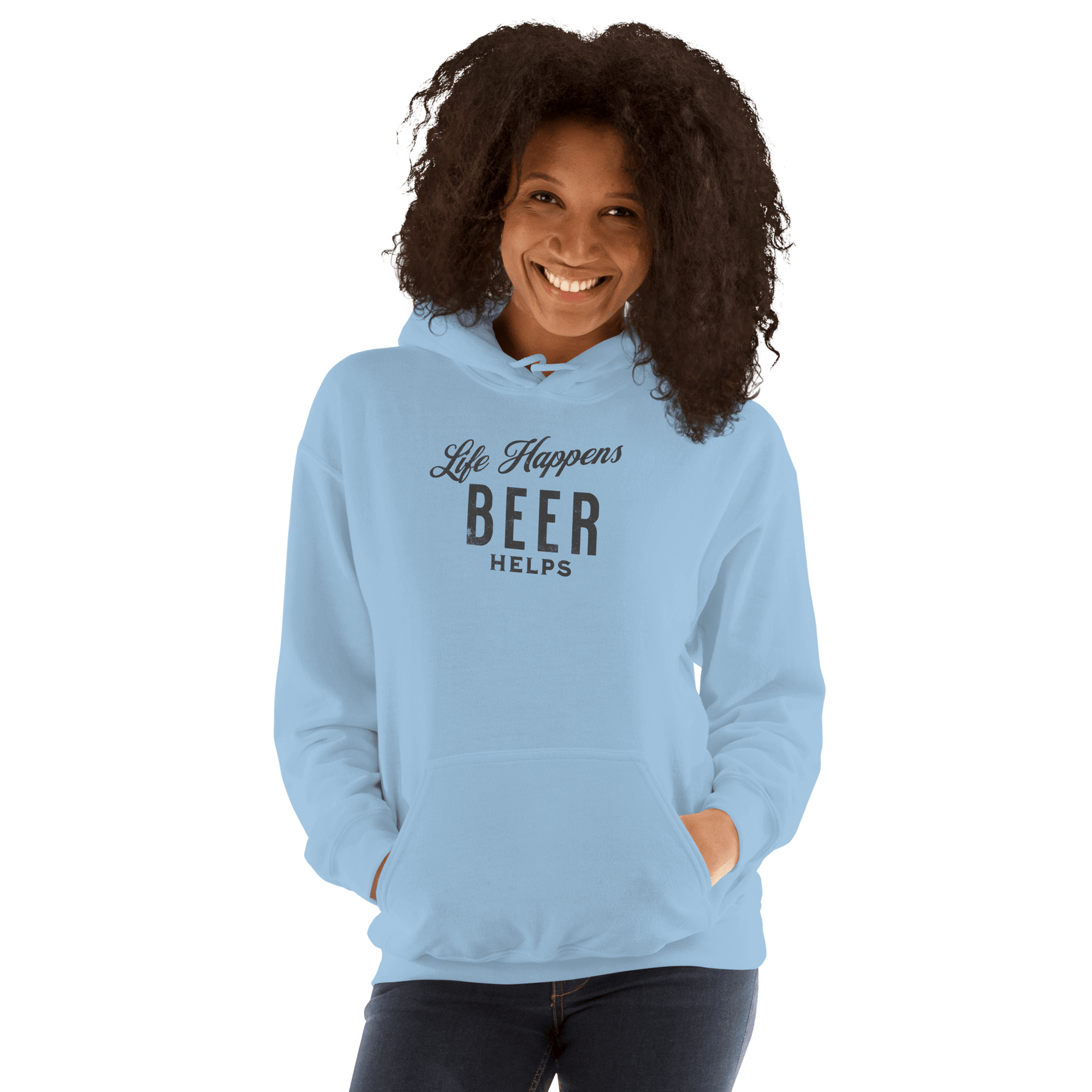 Life Happens Beer Helps Hoodie - Cozy & Stylish Comfort BEER,DRINKING,HOODIE,MENS,New,UNISEX,WOMENS Dayzzed Apparel