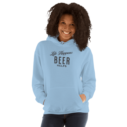 Life Happens Beer Helps Hoodie - Cozy & Stylish Comfort BEER,DRINKING,HOODIE,MENS,New,UNISEX,WOMENS Dayzzed Apparel