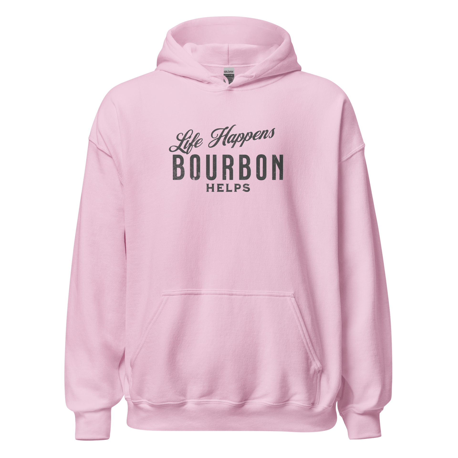 Life Happens Bourbon Helps Hoodie: Cozy & Stylish BOURBON,DRINKING,HOODIE,MENS,New,UNISEX,WOMENS Dayzzed Apparel