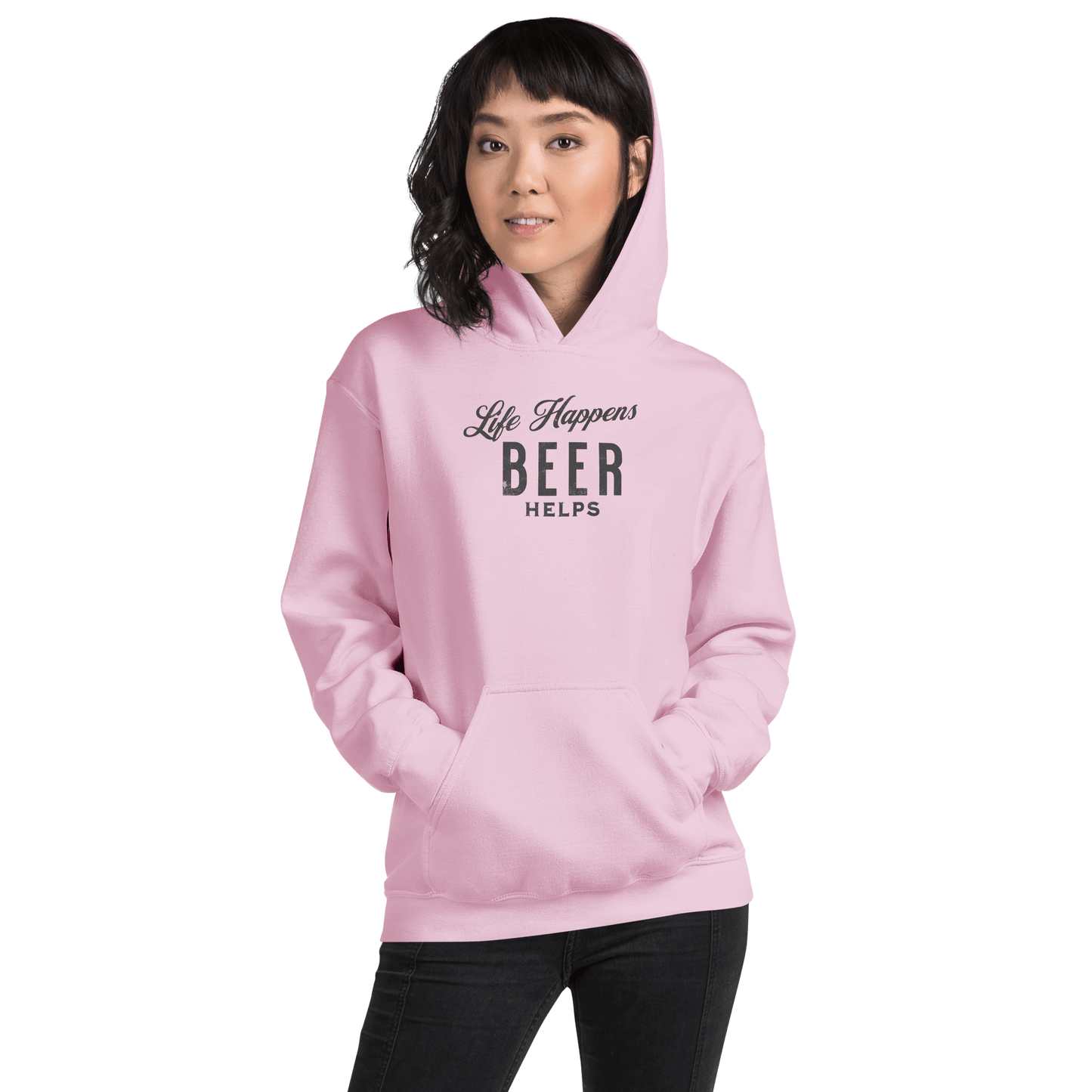 Life Happens Beer Helps Hoodie - Cozy & Stylish Comfort BEER,DRINKING,HOODIE,MENS,New,UNISEX,WOMENS Dayzzed Apparel