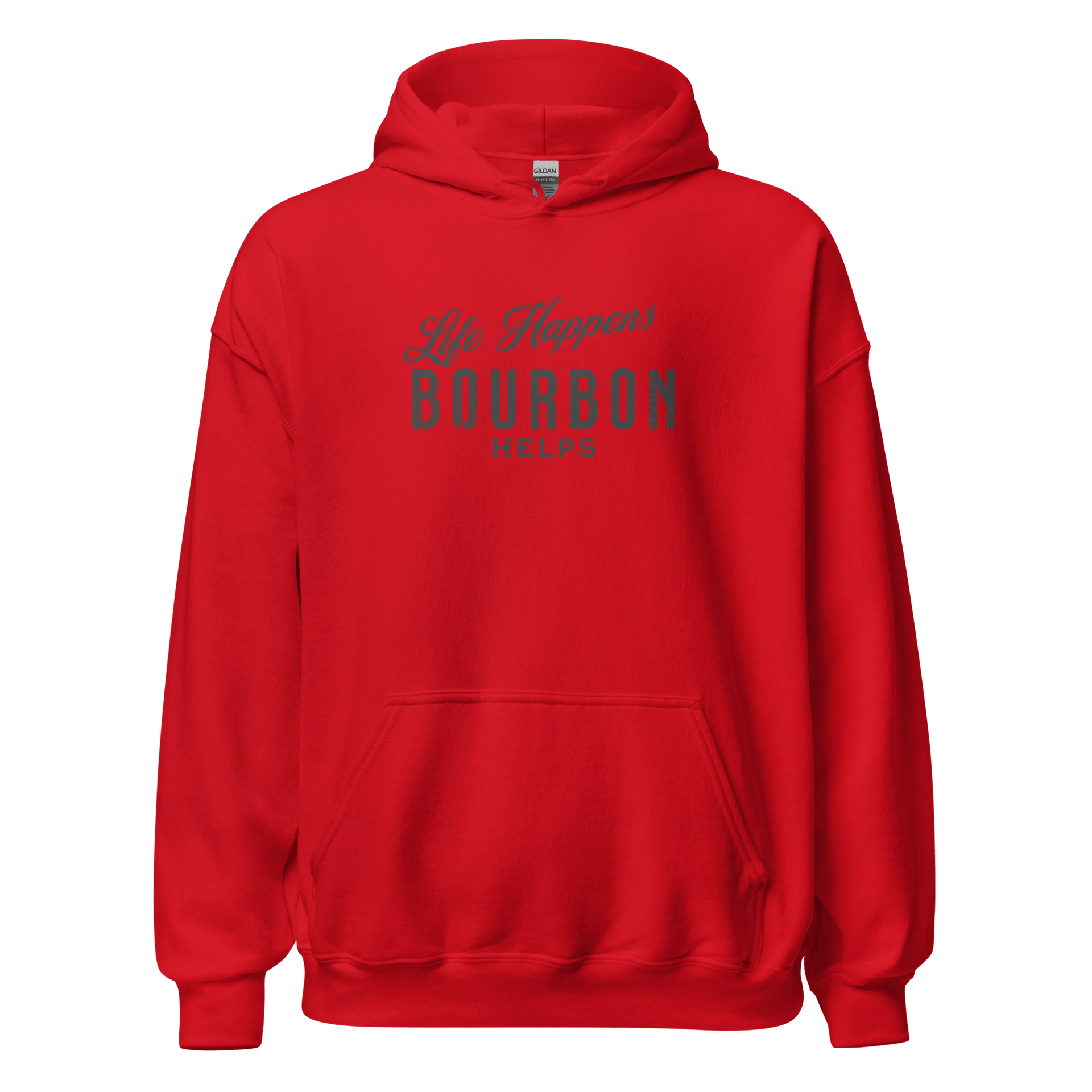 Life Happens Bourbon Helps Hoodie: Cozy & Stylish BOURBON,DRINKING,HOODIE,MENS,New,UNISEX,WOMENS Dayzzed Apparel