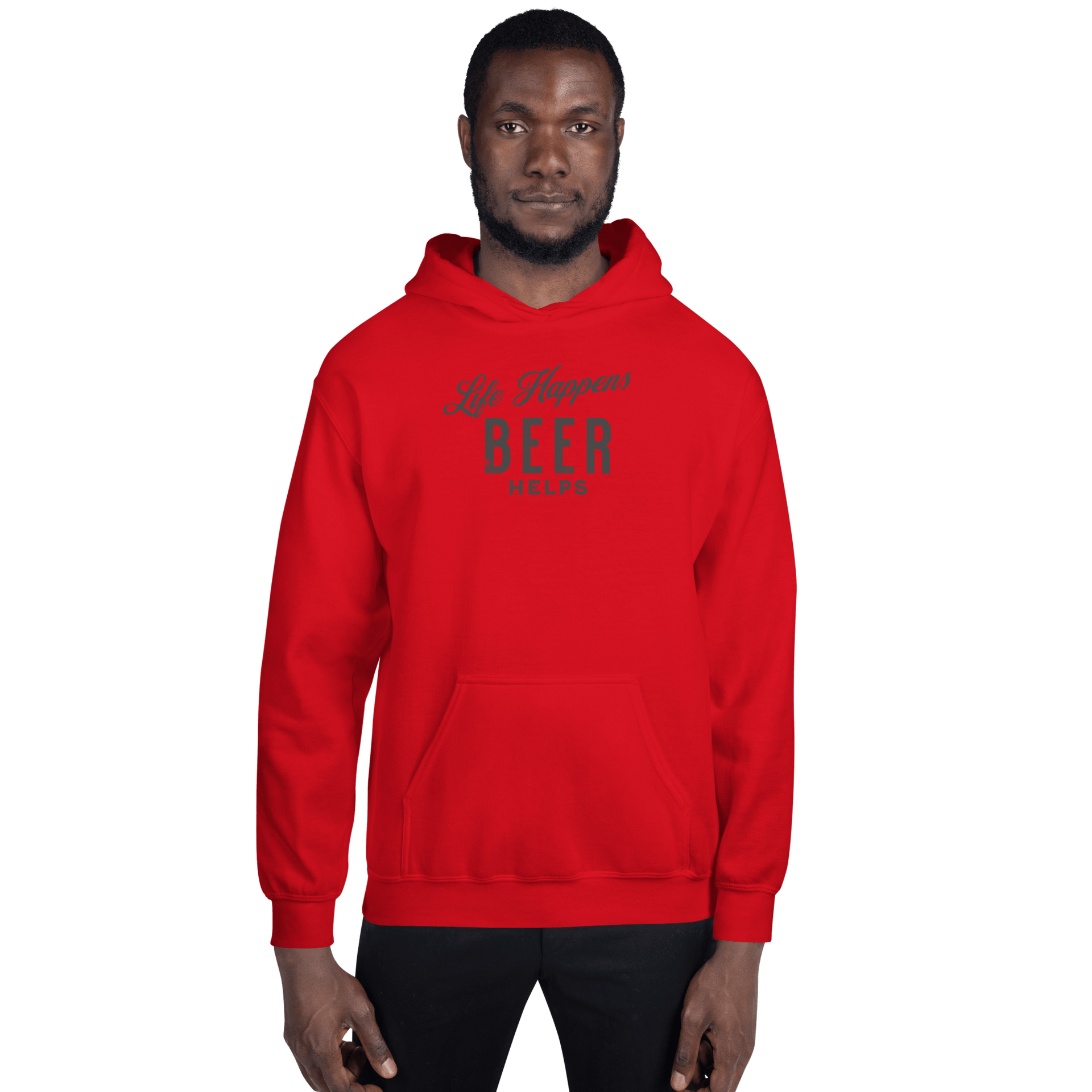 Life Happens Beer Helps Hoodie - Cozy & Stylish Comfort BEER,DRINKING,HOODIE,MENS,New,UNISEX,WOMENS Dayzzed Apparel