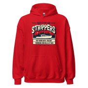 Hoodie with a Boat on a lake with humorous phrase 'Boats are like strippers they quit working when you stop throwing $100 bills at them', perfect for boat lovers.