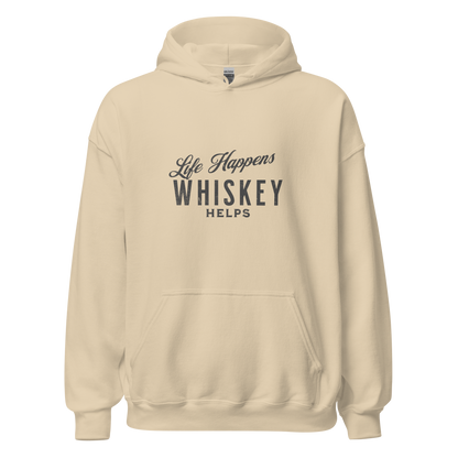 "Life Happens Whiskey Helps Hoodie: Stay Cozy & Stylish" DRINKING,HOODIE,MENS,New,UNISEX,WHISKEY,WOMENS Dayzzed Apparel