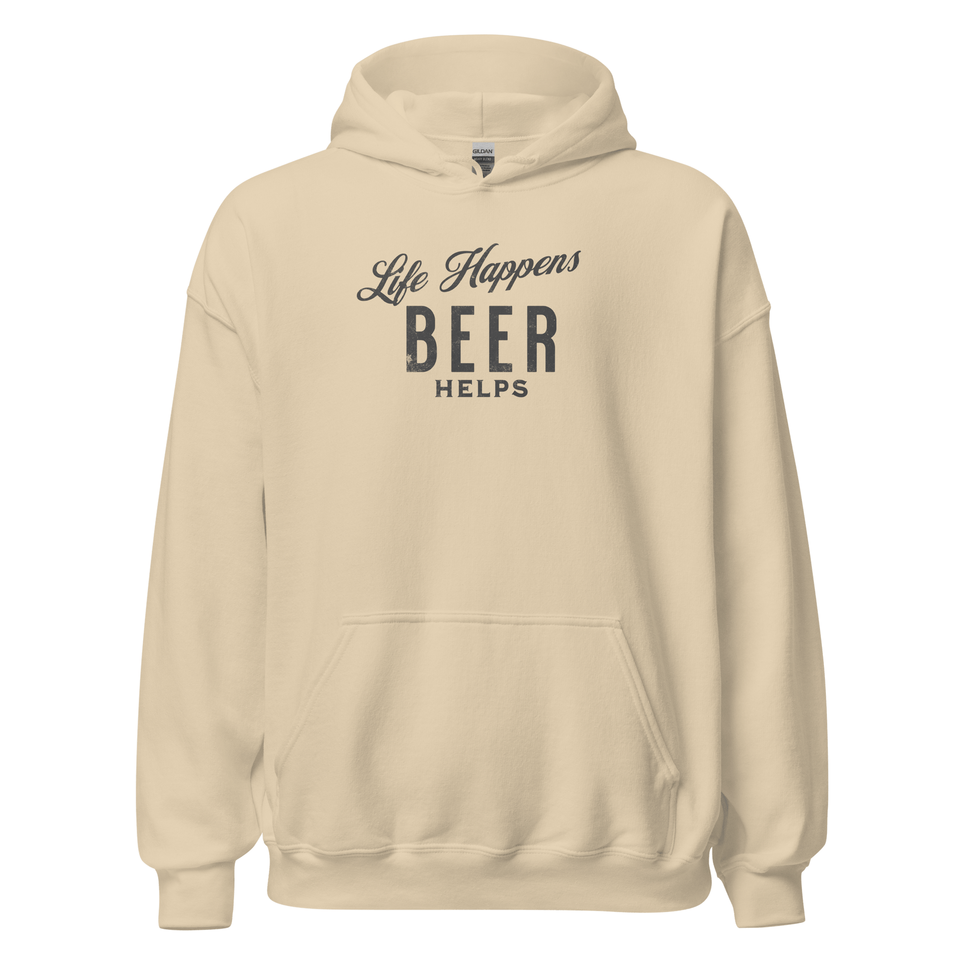 Life Happens Beer Helps Hoodie - Cozy & Stylish Comfort BEER,DRINKING,HOODIE,MENS,New,UNISEX,WOMENS Dayzzed Apparel