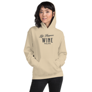 "Life Happens Wine Helps Hoodie - Cozy & Stylish""Find comfort & style in our 'Life Happens Wine Helps' Hoodie. Perfect for cooler evenings with a soft, smooth blend. Catch laughs & cozy vibes."