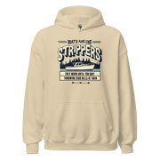 Hoodie with a Boat on a lake with humorous phrase 'Boats are like strippers they quit working when you stop throwing $100 bills at them', perfect for boat lovers.