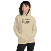 Life Happens Alcohol Helps Hoodie - Stay Cozy & Stylish Discover your new favorite hoodie - perfect for those cool evenings with a touch of humor. Soft, stylish, and humorously relatable.