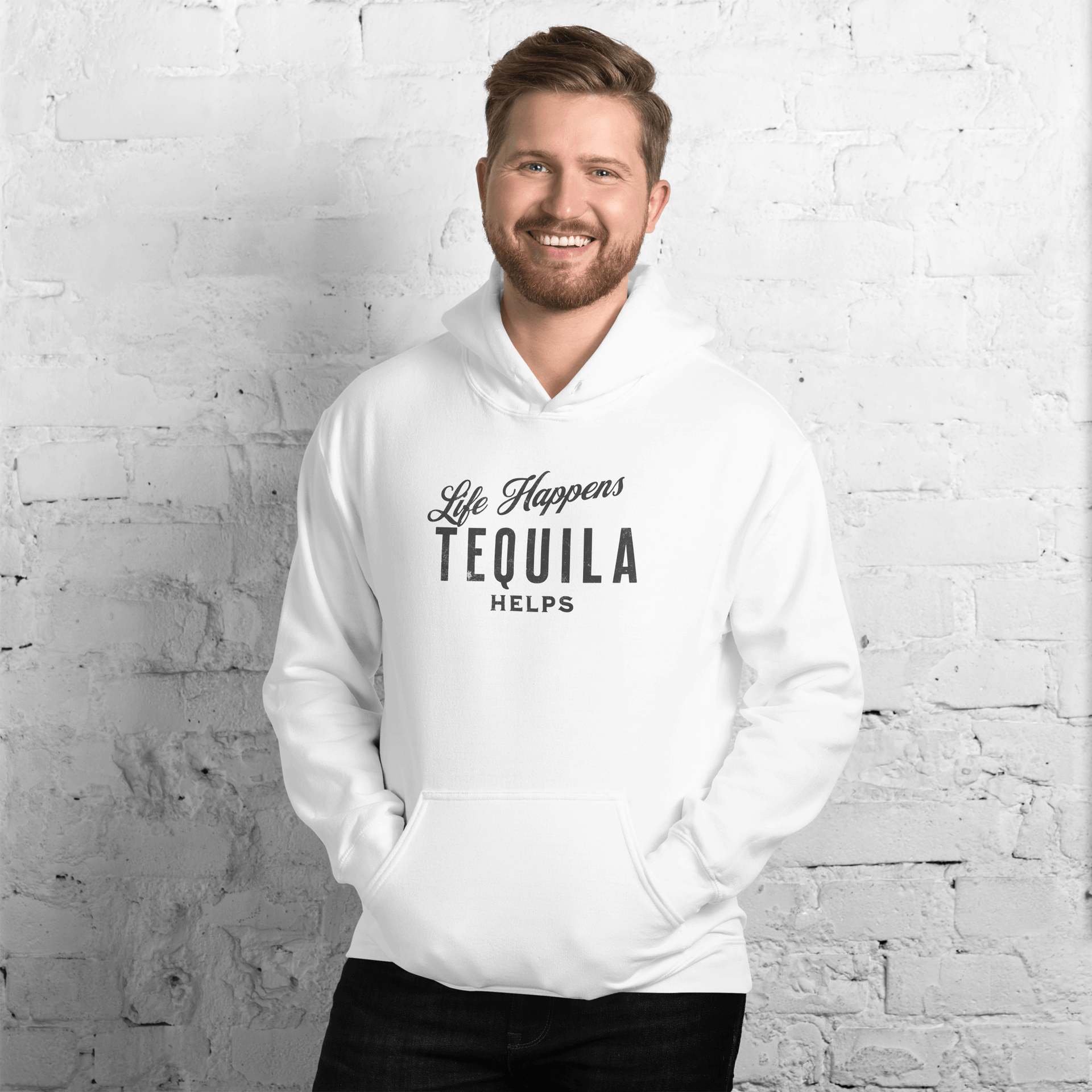 Life Happens Tequila Helps Hoodie - Cozy & Stylish Comfort DRINKING,HOODIE,MENS,New,TEQUILA,UNISEX,WOMENS Dayzzed Apparel