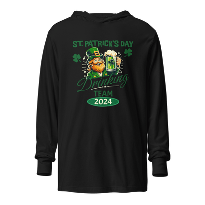 St Patricks Day Drinking Team Hooded Long-sleeve Tee