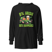 0% Irish 100% Hammered Hooded Long Sleeve Tee