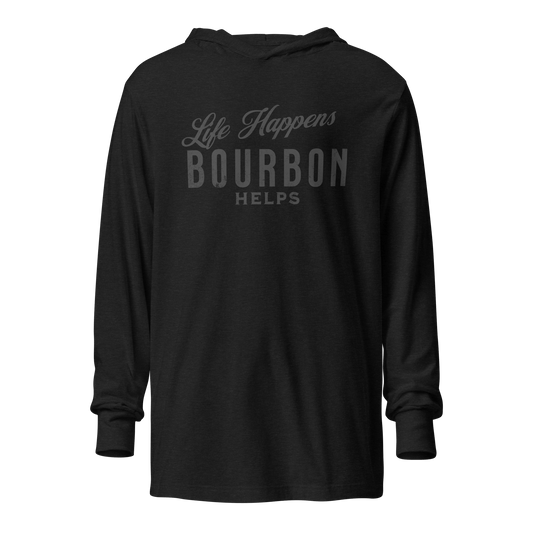 Life Happens Bourbon Helps Hoodie | Funny & Lightweight BOURBON,DRINKING,LIGHTWEIGHT HOODIE,MENS,New,UNISEX,WOMENS Dayzzed Apparel
