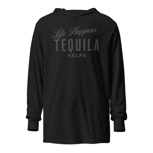 Life Happens Tequila Helps Hoodie: Lightweight & Stylish DRINKING,LIGHTWEIGHT HOODIE,MENS,New,TEQUILA,UNISEX,WOMENS Dayzzed Apparel