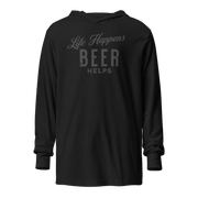 Life Happens Beer Helps Hoodie - Lightweight & Comfy BEER,DRINKING,LIGHTWEIGHT HOODIE,MENS,New,UNISEX,WOMENS Dayzzed Apparel