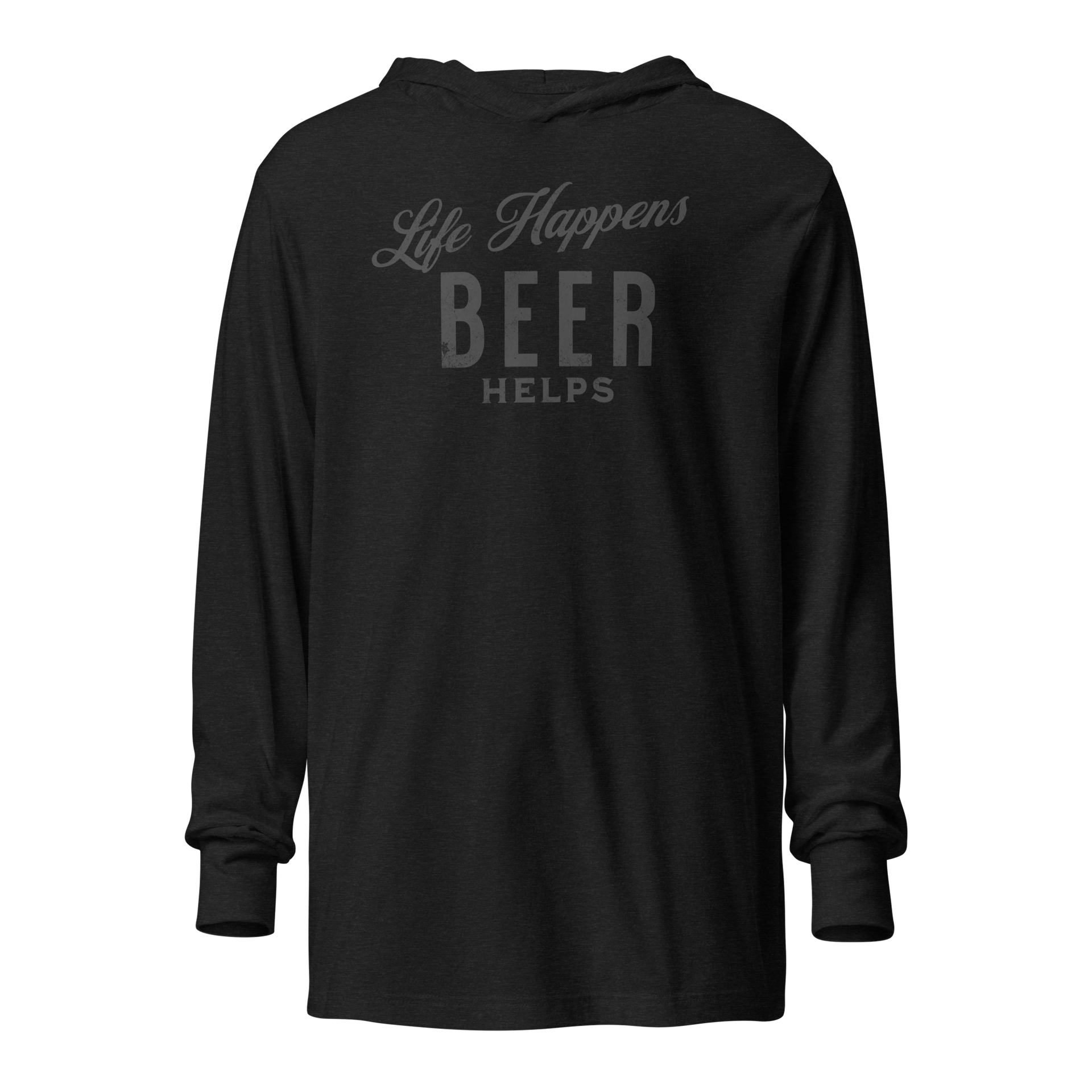 Life Happens Beer Helps Hoodie - Lightweight & Comfy BEER,DRINKING,LIGHTWEIGHT HOODIE,MENS,New,UNISEX,WOMENS Dayzzed Apparel