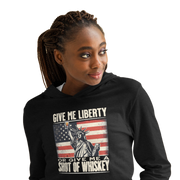 Rock your 4th of July in our lightweight hoodie with the Statue of Liberty & whiskey design. Perfect for celebrating in style and comfort.