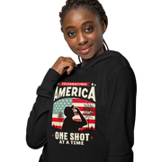 Gear up for Independence Day with our unique lightweight hoodie, featuring a patriotic design for memorable 4th of July celebrations and cool nights.