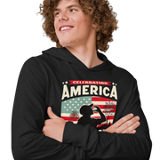 Gear up for Independence Day with our unique lightweight hoodie, featuring a patriotic design for memorable 4th of July celebrations and cool nights.