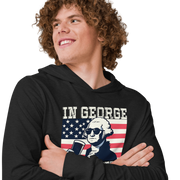 Celebrate with style in our In George Sloshington We Trust 4th of July hoodie! Perfect for cool nights & patriotic parties. Light & comfy with a unique design.