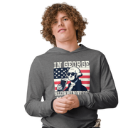 Celebrate with style in our In George Sloshington We Trust 4th of July hoodie! Perfect for cool nights & patriotic parties. Light & comfy with a unique design.