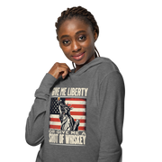 Rock your 4th of July in our lightweight hoodie with the Statue of Liberty & whiskey design. Perfect for celebrating in style and comfort.