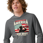 Gear up for Independence Day with our unique lightweight hoodie, featuring a patriotic design for memorable 4th of July celebrations and cool nights.