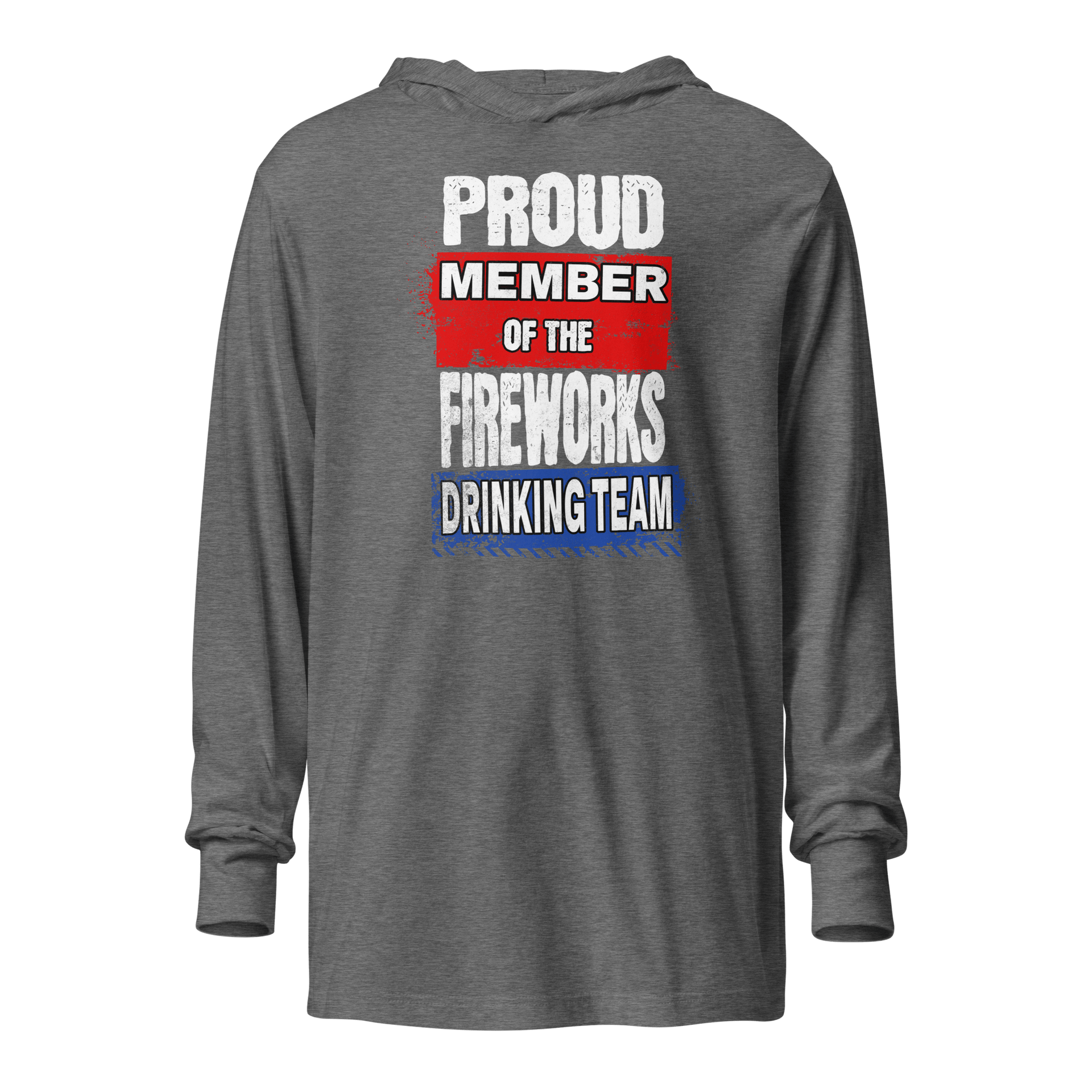 Enjoy comfort and style year-round with our lightweight, long-sleeve Fireworks Drinking Team Hoodie. Perfect for any occasion!