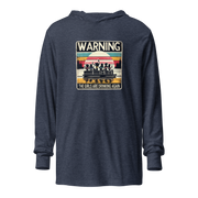 Lightweight hoodie with "Warning: The Girls Are Drinking Again" and girls on a pontoon boat under a retro sunset.