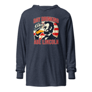 Get ready for 4th of July with the Day Drinking Like Abe Lincoln Hoodie. Perfect for summer evenings & showing your patriotic spirit in style.