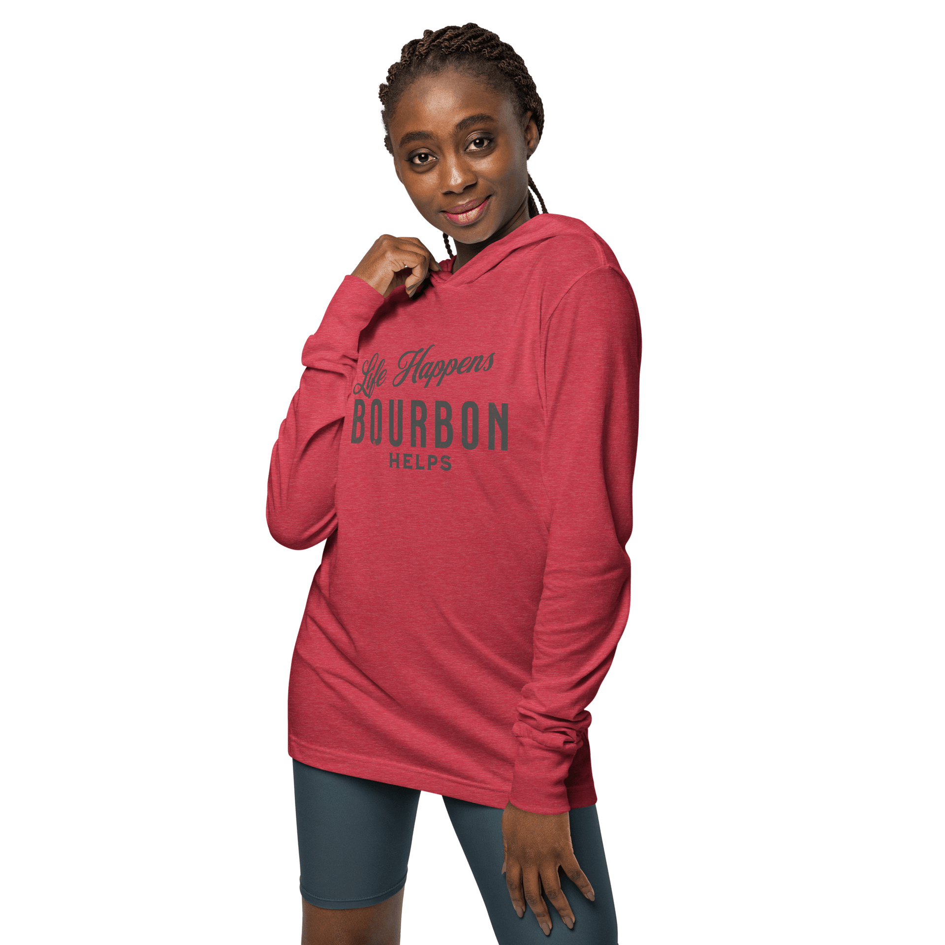 Life Happens Bourbon Helps Hoodie | Funny & Lightweight BOURBON,DRINKING,LIGHTWEIGHT HOODIE,MENS,New,UNISEX,WOMENS Dayzzed Apparel