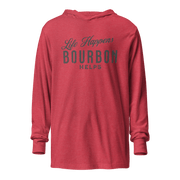 Life Happens Bourbon Helps Hoodie | Funny & Lightweight BOURBON,DRINKING,LIGHTWEIGHT HOODIE,MENS,New,UNISEX,WOMENS Dayzzed Apparel