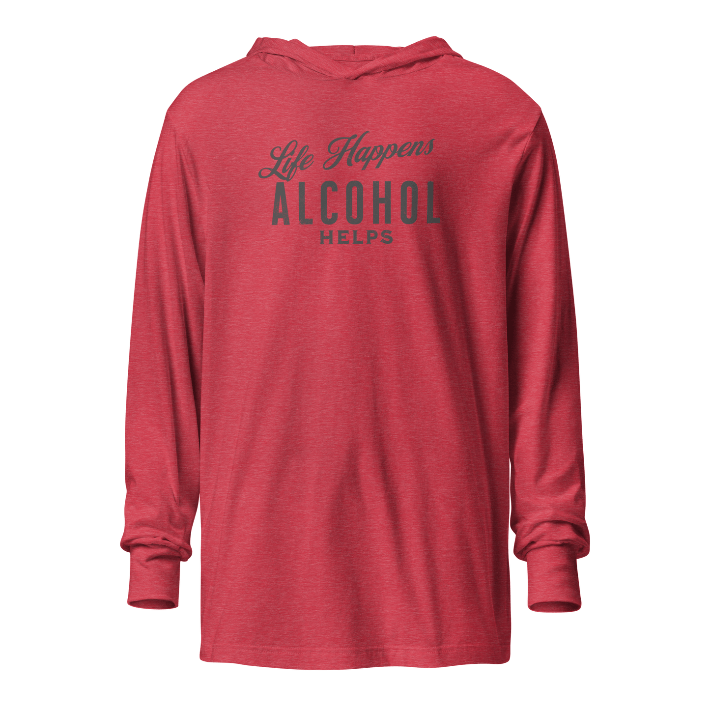 Life Happens Alcohol Helps Lightweight Hoodie - Stay Cozy! Elevate your style with our funny drinking-themed Life Happens Whiskey Helps lightweight hoodie. Perfect for layering and unrestricted comfort all year round.