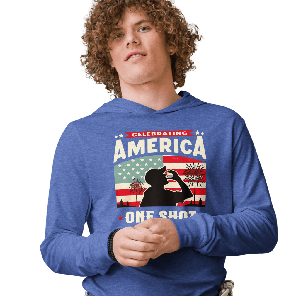 Gear up for Independence Day with our unique lightweight hoodie, featuring a patriotic design for memorable 4th of July celebrations and cool nights.