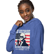 Celebrate with style in our In George Sloshington We Trust 4th of July hoodie! Perfect for cool nights & patriotic parties. Light & comfy with a unique design.