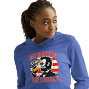 Get ready for 4th of July with the Day Drinking Like Abe Lincoln Hoodie. Perfect for summer evenings & showing your patriotic spirit in style.