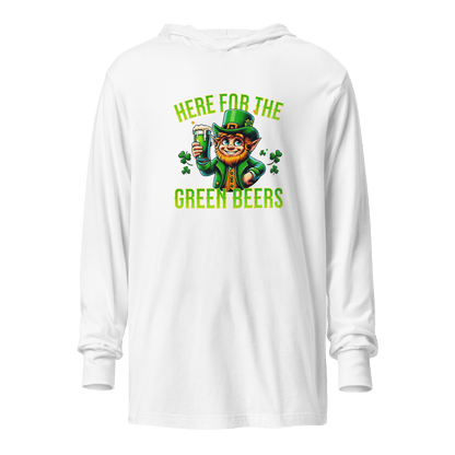 Here for the Green Beer Hooded Long Sleeve Tee