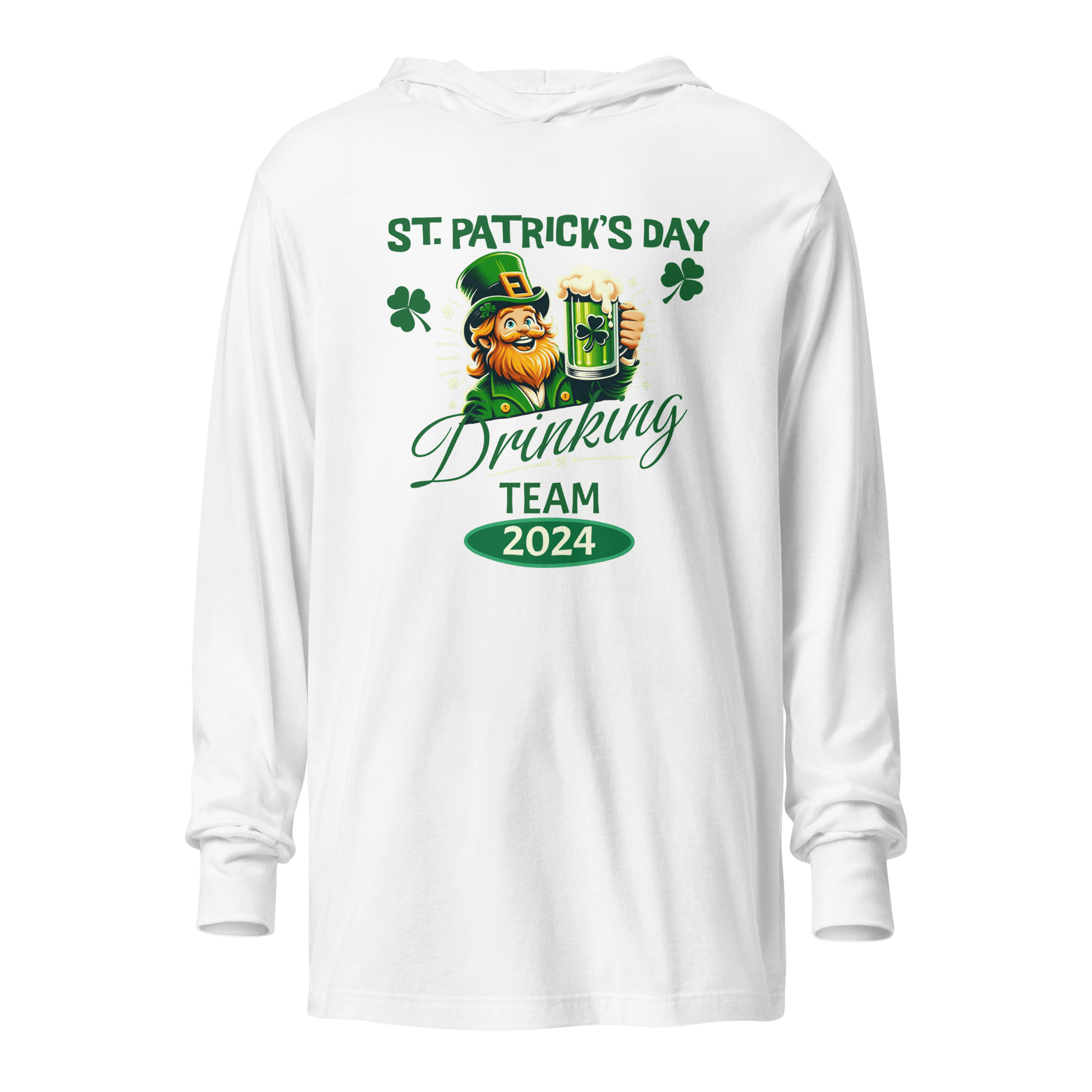 St Patricks Day Drinking Team Hooded Long-sleeve Tee