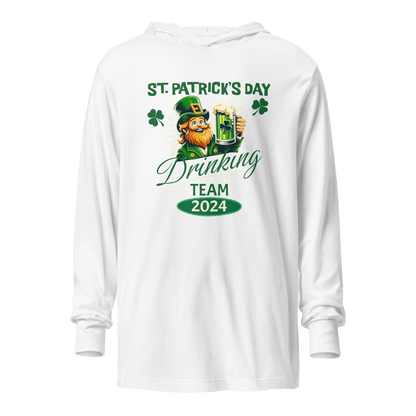 St Patricks Day Drinking Team Hooded Long-sleeve Tee