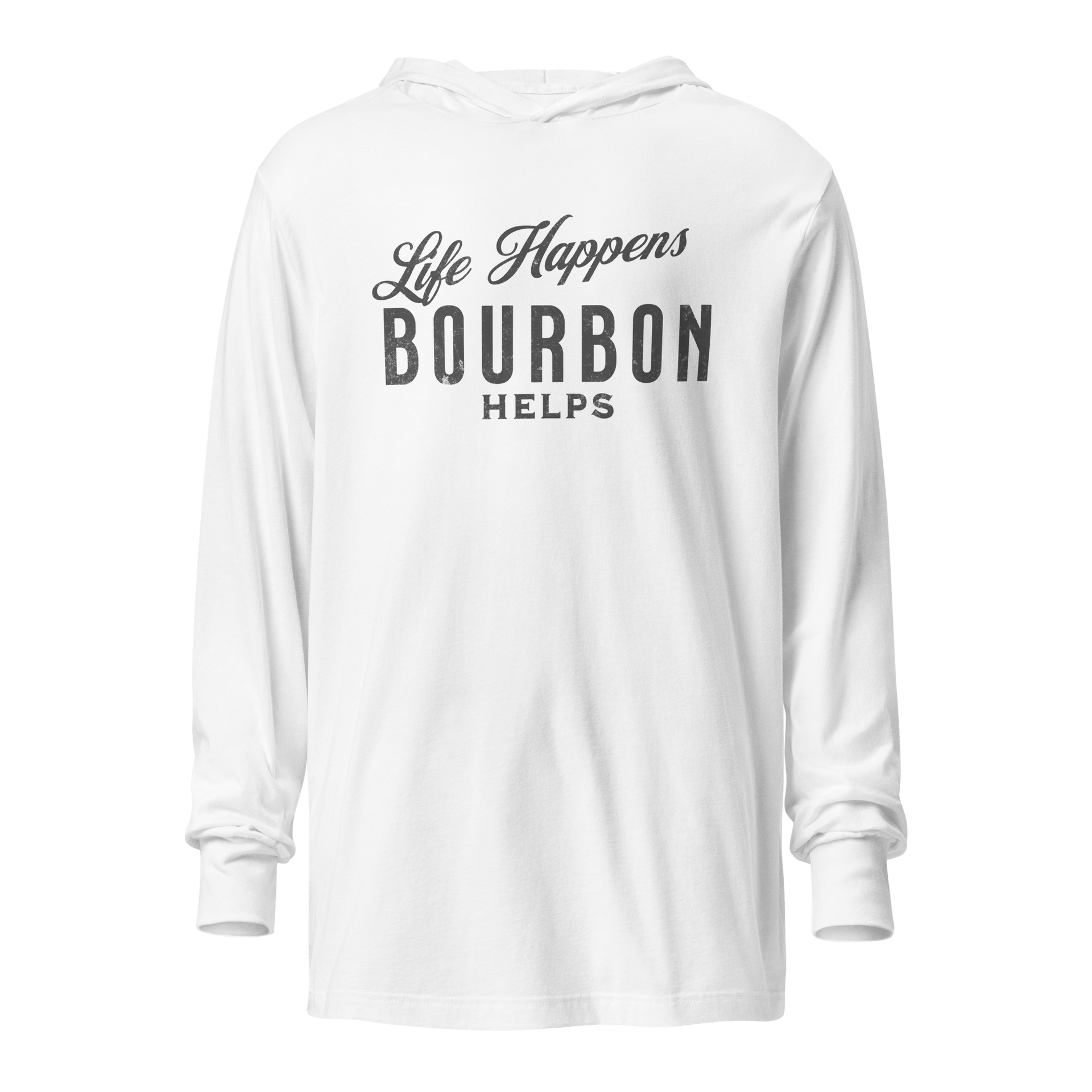 Life Happens Bourbon Helps Hoodie | Funny & Lightweight BOURBON,DRINKING,LIGHTWEIGHT HOODIE,MENS,New,UNISEX,WOMENS Dayzzed Apparel