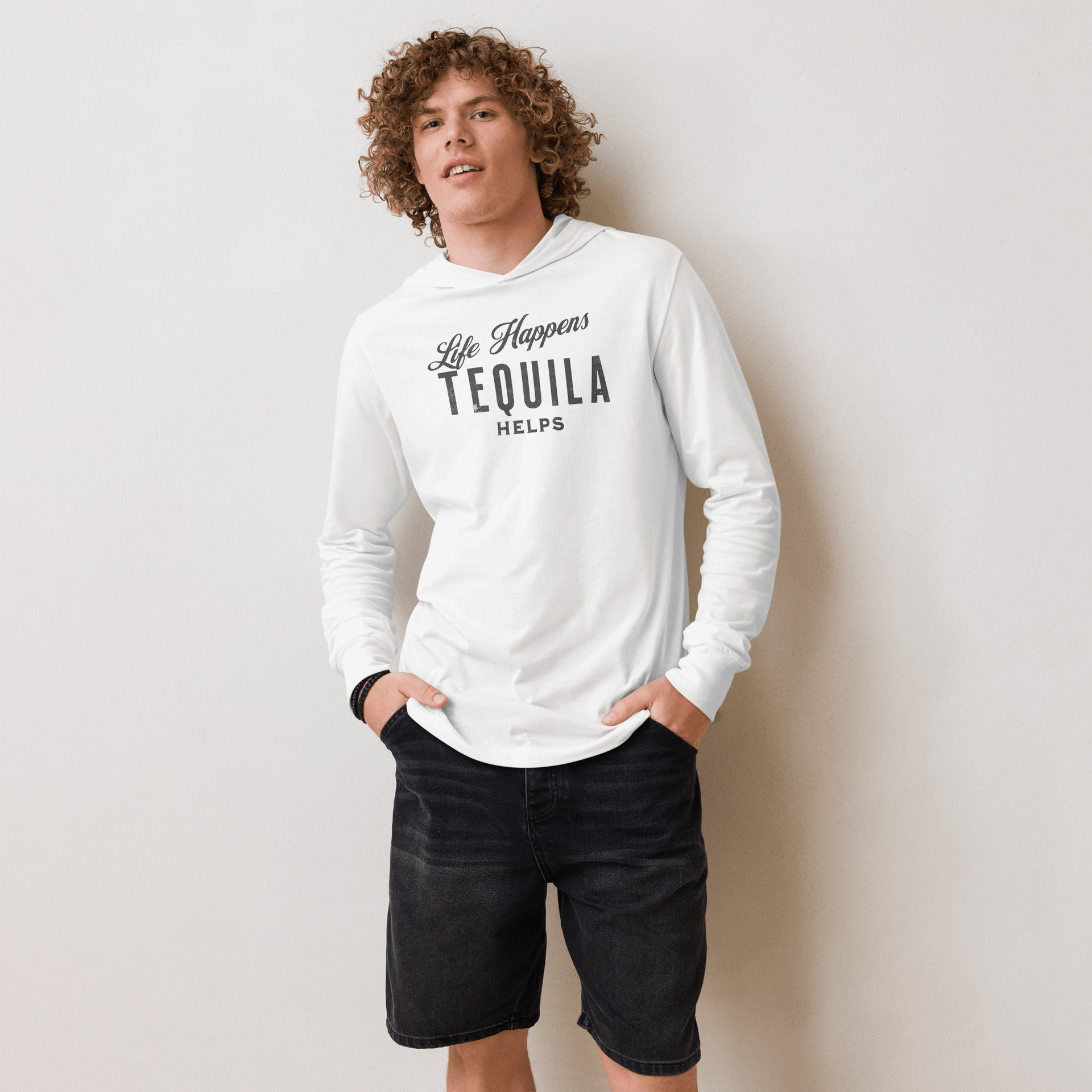 Life Happens Tequila Helps Hoodie: Lightweight & Stylish DRINKING,LIGHTWEIGHT HOODIE,MENS,New,TEQUILA,UNISEX,WOMENS Dayzzed Apparel