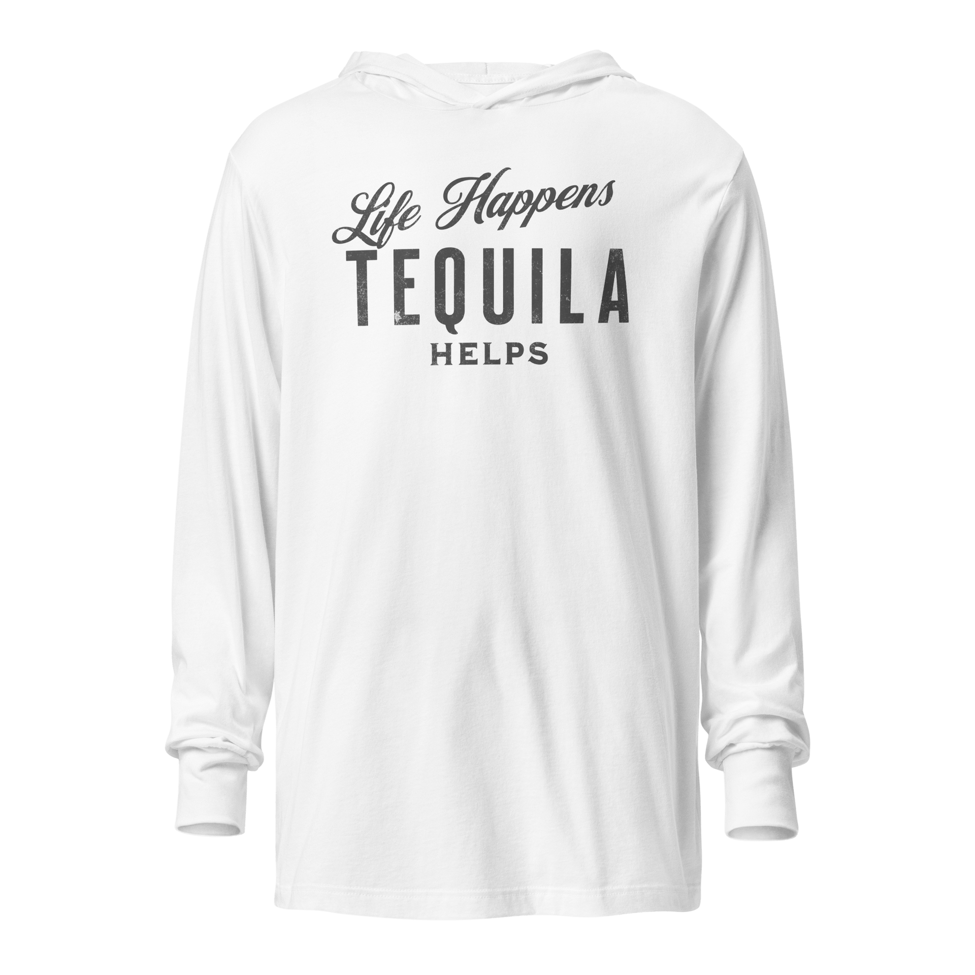 Life Happens Tequila Helps Hoodie: Lightweight & Stylish DRINKING,LIGHTWEIGHT HOODIE,MENS,New,TEQUILA,UNISEX,WOMENS Dayzzed Apparel