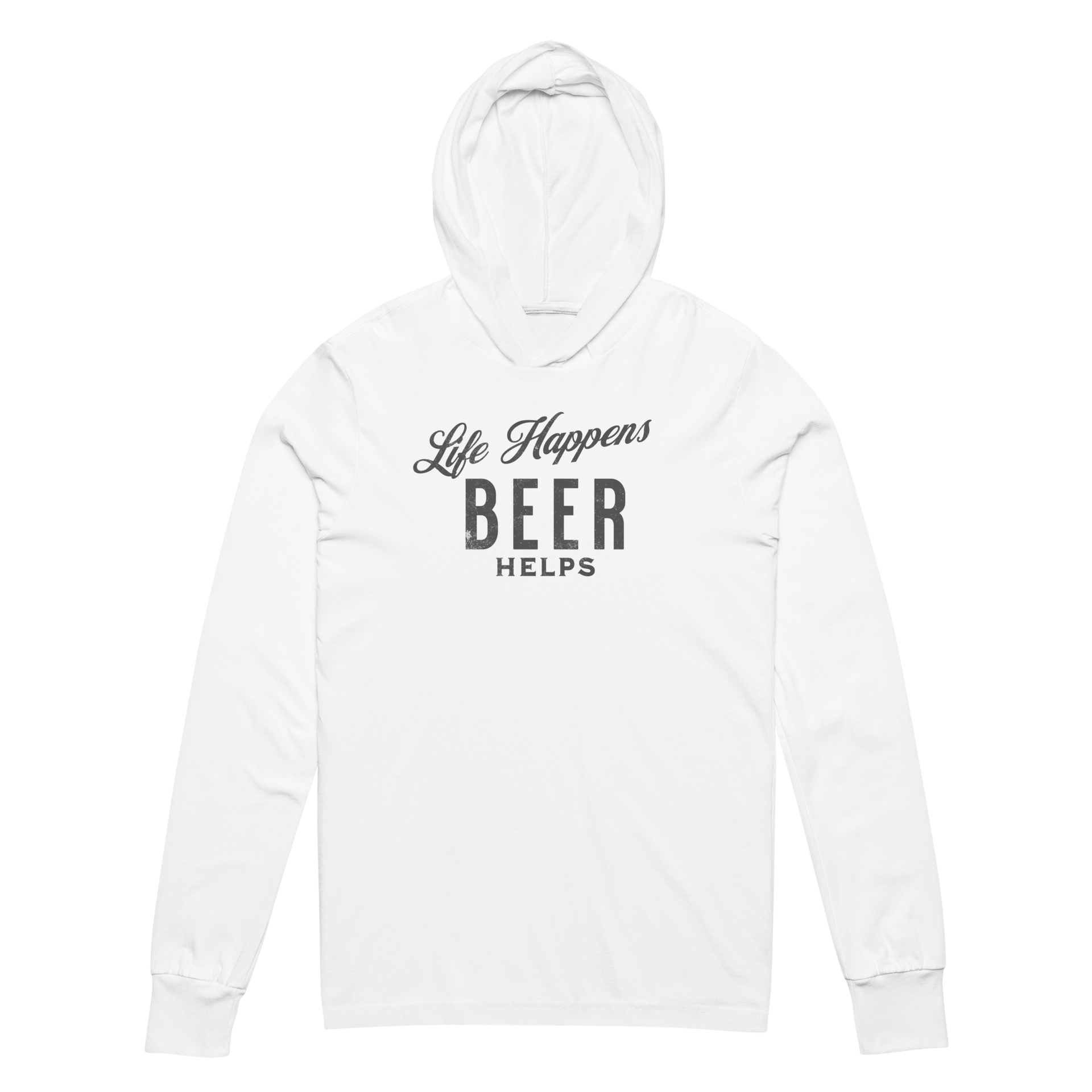 Life Happens Beer Helps Hoodie - Lightweight & Comfy BEER,DRINKING,LIGHTWEIGHT HOODIE,MENS,New,UNISEX,WOMENS Dayzzed Apparel