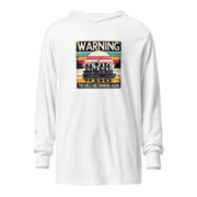 Lightweight hoodie with "Warning: The Girls Are Drinking Again" and girls on a pontoon boat under a retro sunset.