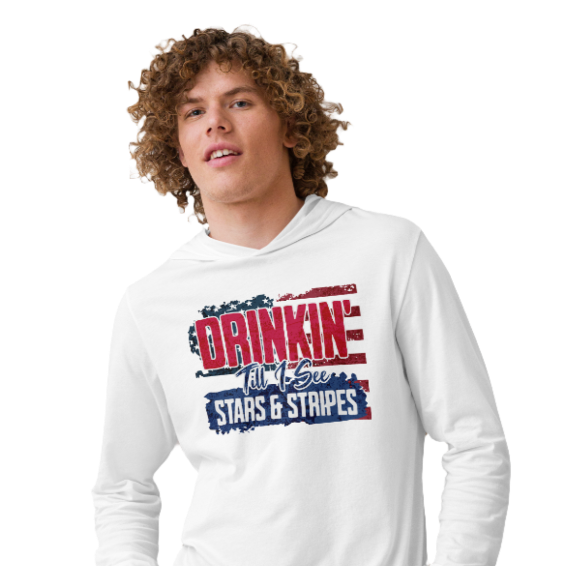 Drinkin' Till I See Stars and Stripes Lightweight Hoodie