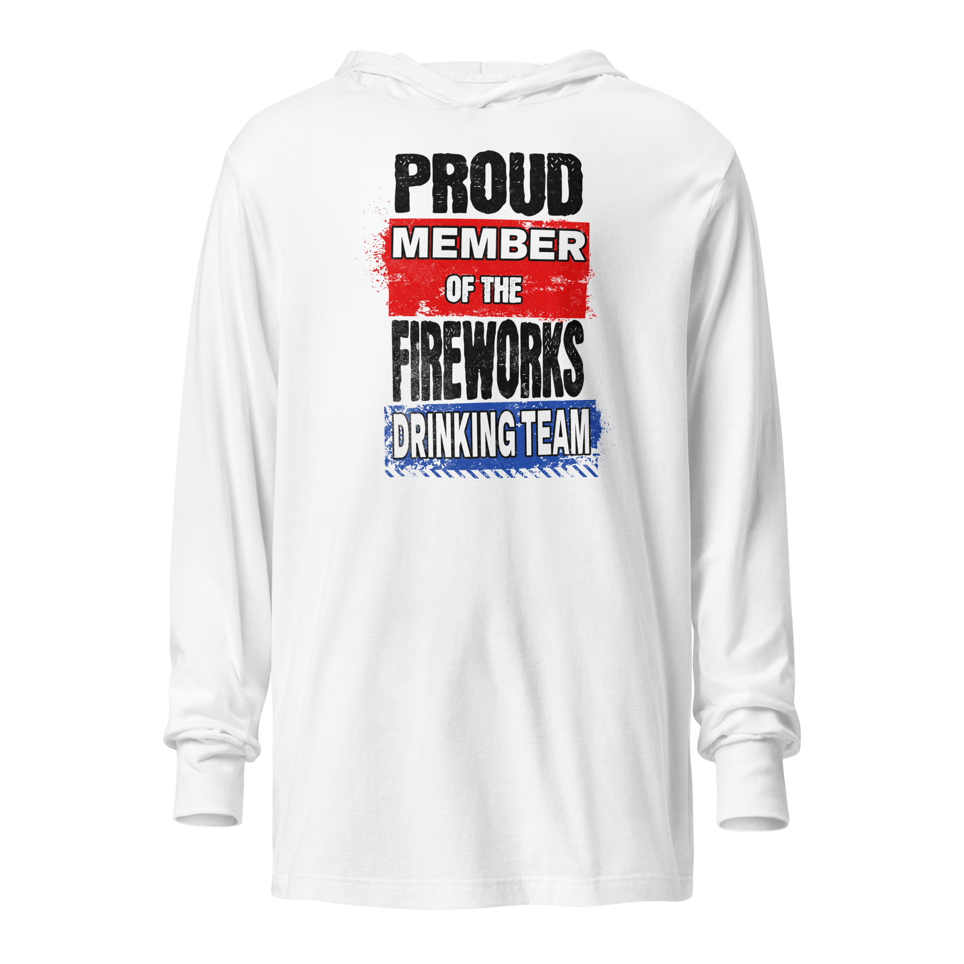 Enjoy comfort and style year-round with our lightweight, long-sleeve Fireworks Drinking Team Hoodie. Perfect for any occasion!