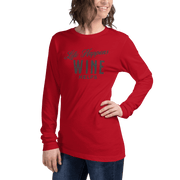 Life Happens Wine Helps Tee - Funny Drinking ApparelAdd fun to your wardrobe with our Life Happens Wine Helps Long Sleeve Tee. Perfect for all occasions. Shop now for a touch of humor and style!