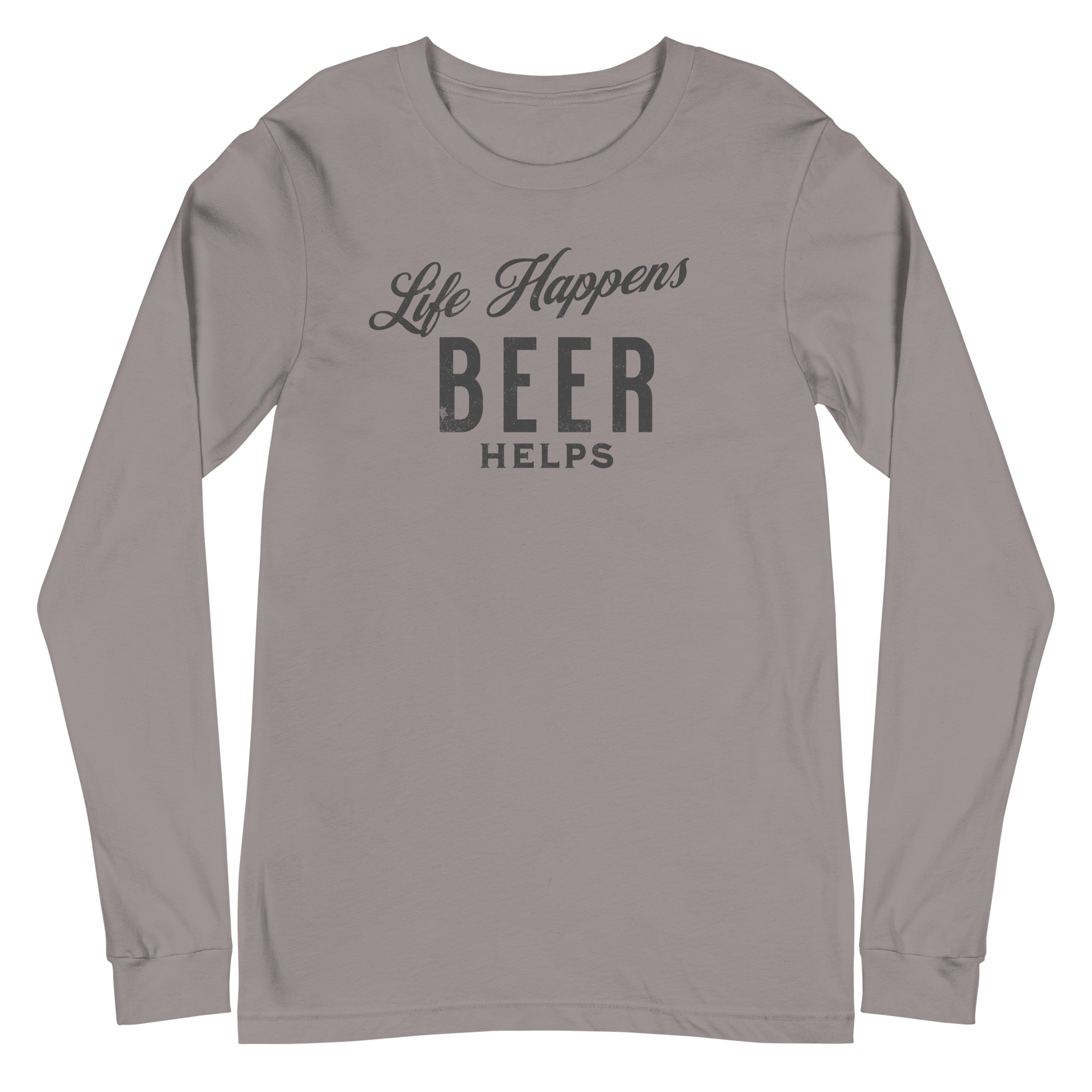 Life Happens Beer Helps Tee - A Must-Have Long Sleeve BEER,DRINKING,LONG SLEEVE TEE,MENS,New,UNISEX,WOMENS Dayzzed Apparel