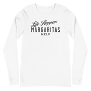 Life Happens Margaritas Help Tee | Versatile Long SleeveElevate any outfit with our Life Happens Margaritas Long Sleeve Tee. Perfect for casual outings. 100% cotton comfort.