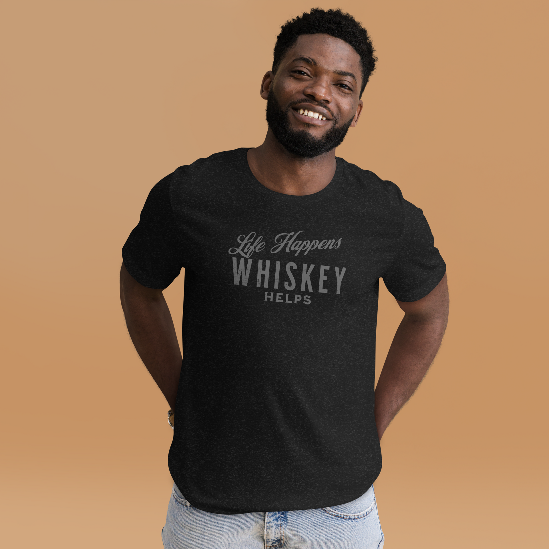 "Life Happens Whiskey Helps" - Perfect Funny Drinking Tee MENS,New,TSHIRT,UNISEX,WHISKEY,WOMENS Dayzzed Apparel