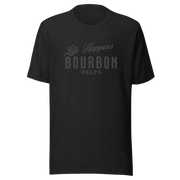 Life Happens Bourbon Helps Tee: Perfect Everyday Cotton Tee BOURBON,DRINKING,MENS,New,TSHIRT,UNISEX,WOMENS Dayzzed Apparel